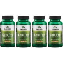 Swanson Epic-Pro 25-Strain Probiotic 30 Billion CFU Digestive Health Immune System Support Prebiotic Nutraflora FOS 30
