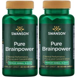 Swanson Pure Brainpower Brain Health Cognitive Memory Focus Support BDNF Herbal Supplement 60 Veggie Capsules
