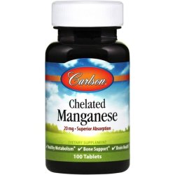 Carlson Labs Chelated Manganese 20mg 100 Tablets