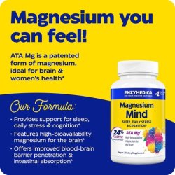 Enzymedica Magnesium Mind with ATA Mg 24 for Faster Absorption
