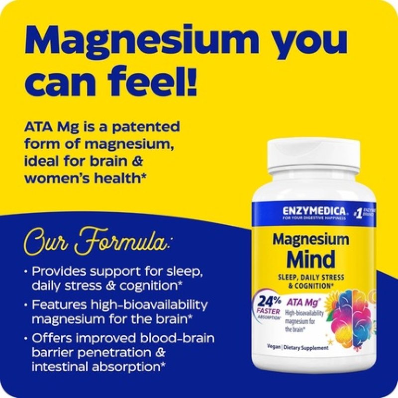 Enzymedica Magnesium Mind with ATA Mg 24 for Faster Absorption