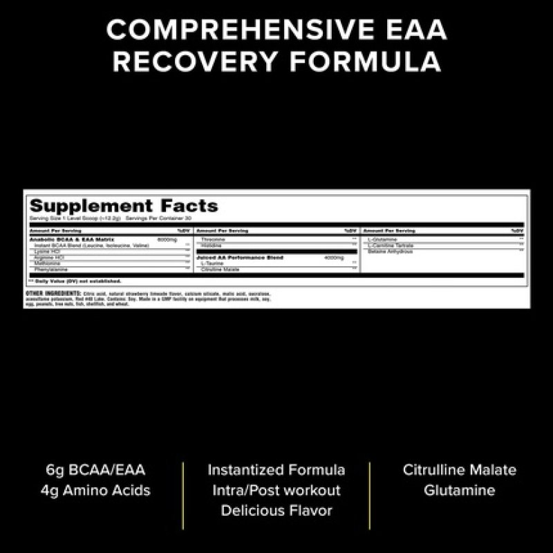 Animal Juiced Aminos BCAA/EAA Matrix with Amino Acid Blend for Recovery and Improved Performance Strawberry Limeade 30