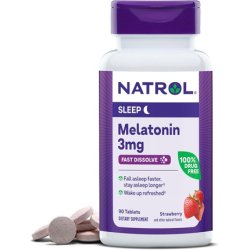 Natrol Fast Dissolve Melatonin 3mg Supplement for Restful Sleep