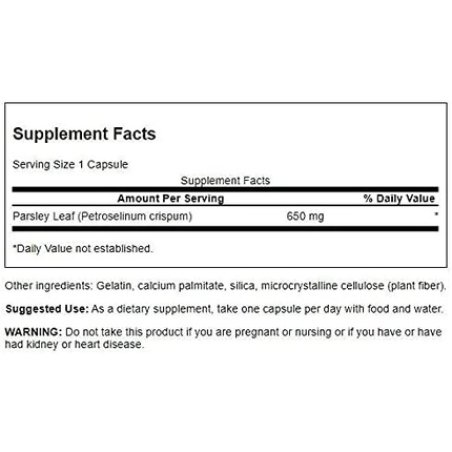 Swanson Parsley 650mg Herbal Supplement 90 Capsules
