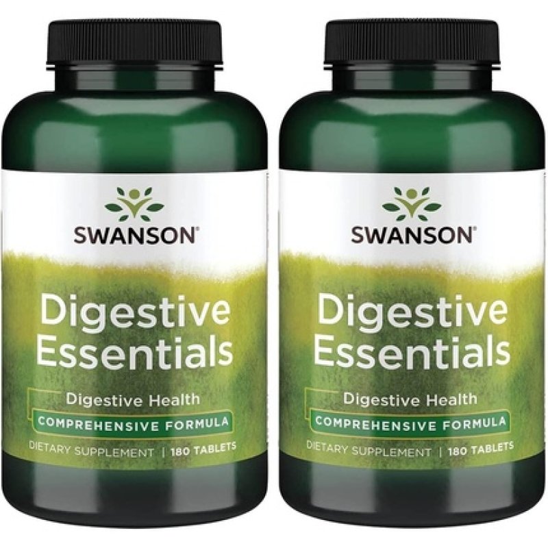 Swanson Digestive Essentials Promotes Digestive Health Support 180 Tablets - Pack of 2