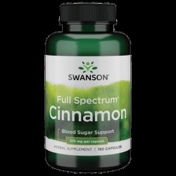 Swanson Premium Full Spectrum Cinnamon Bark Capsules 375mg 180 Count