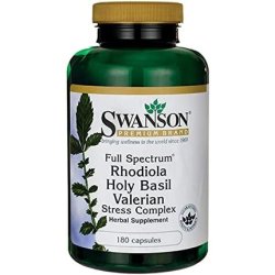 Swanson Full Spectrum Rhodiola Holy Basil Valerian Stress Complex 180 Capsules