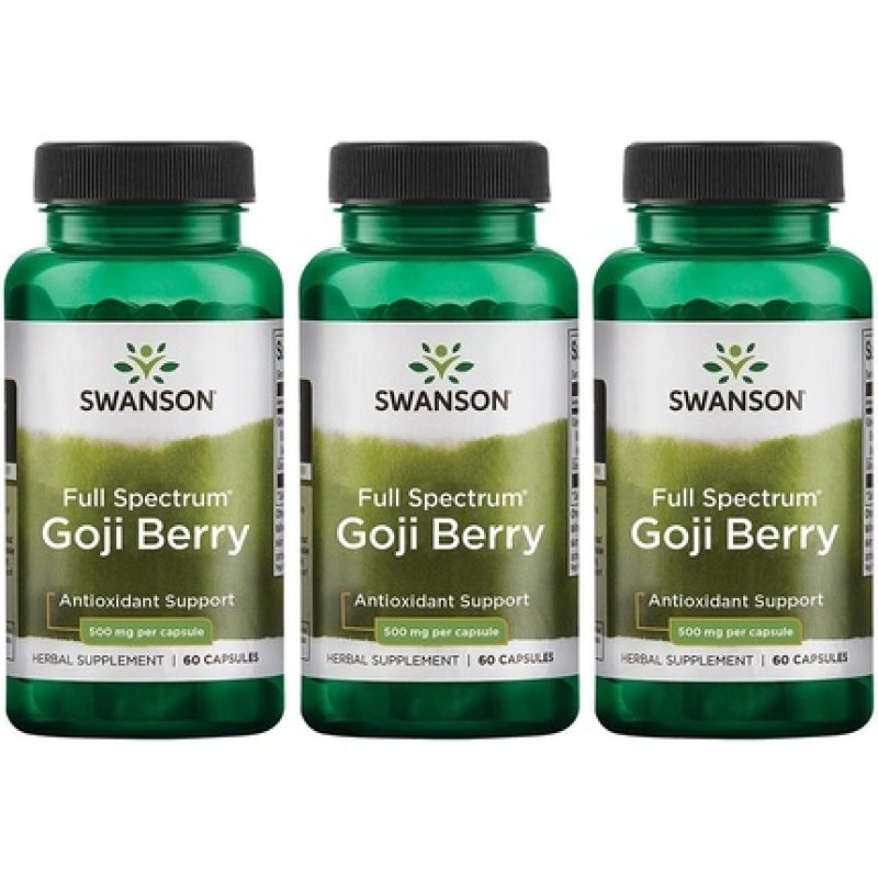 Swanson Goji Berry Wolfberry Liver Kidney Eye Support 500mg 60 Capsules