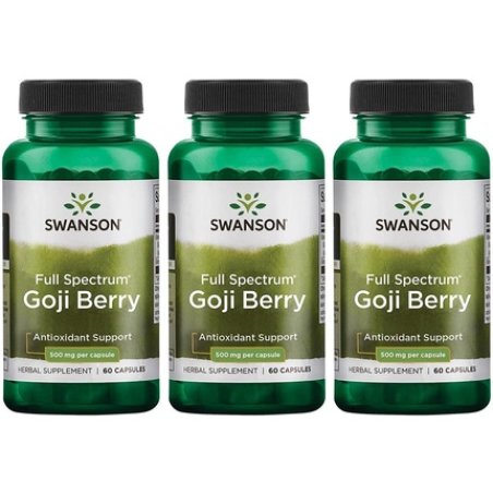 Swanson Goji Berry Wolfberry Liver Kidney Eye Support 500mg 60 Capsules