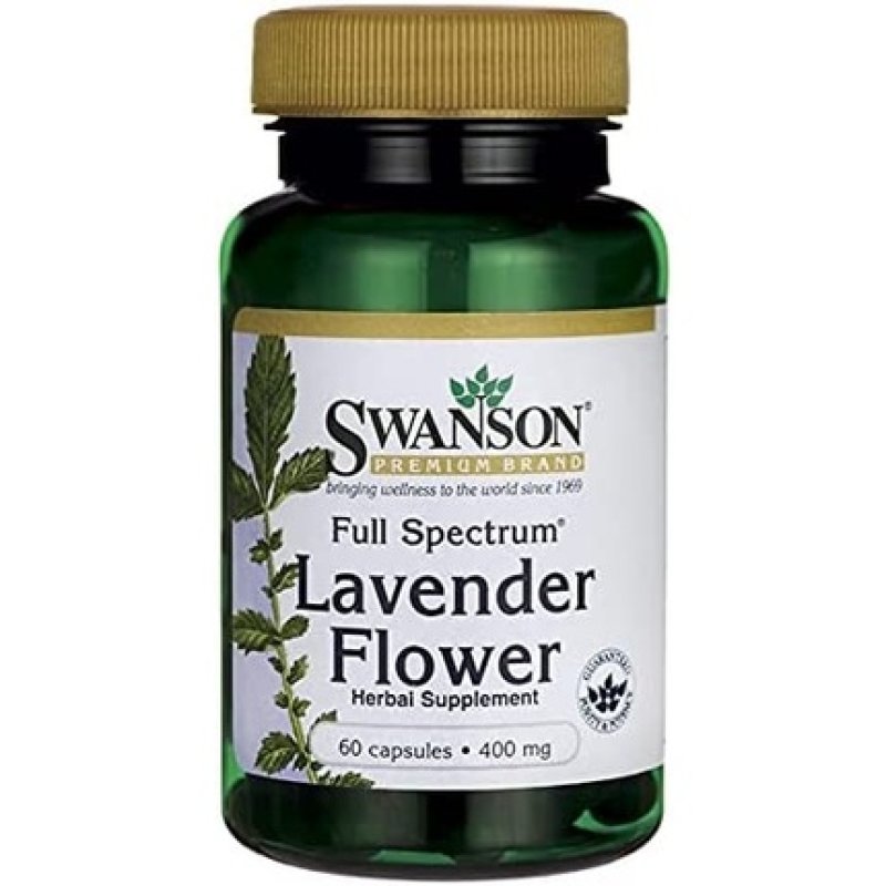Swanson Lavender Flower Herbal Supplement Promoting Traditional Mood Support 60 Capsules 400mg - Pack of 2