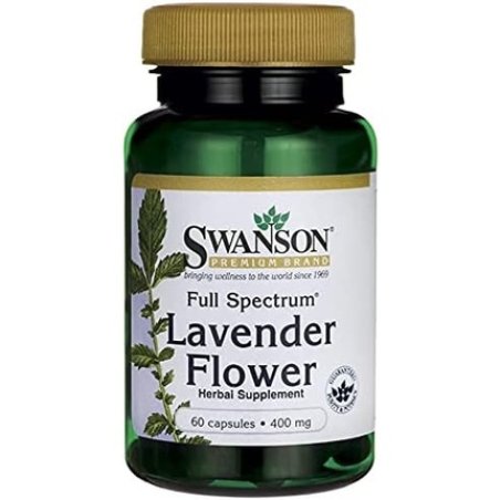 Swanson Lavender Flower Herbal Supplement Promoting Traditional Mood Support 60 Capsules 400mg - Pack of 2