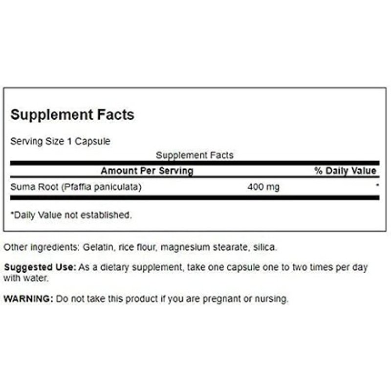 Swanson Full Spectrum Suma Root 400mg 60 Capsules