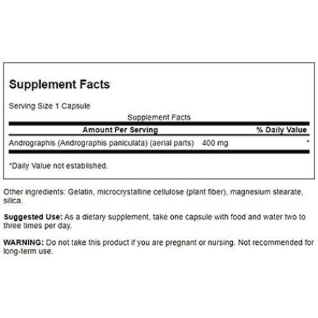 Swanson Full Spectrum Andrographis Paniculata 400mg 60 Capsules