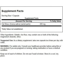 Swanson Full Spectrum Oat Straw 400mg Herbal Supplement 60 Capsules