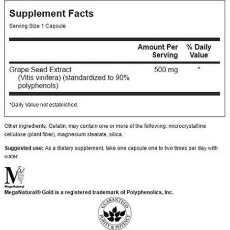 Swanson Grape Seed Extract Standardized 500mg 60 Capsules