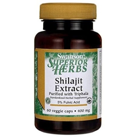 Swanson Shilajit Extract 400mg 60 Veg Capsules - Pack of 2