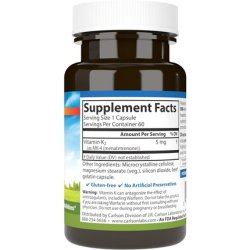 Carlson Labs Vitamin K2 Menatetrenone 5mg 60 Capsules