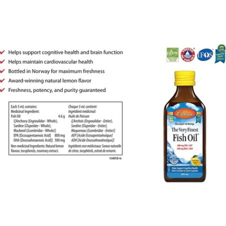 Carlson Labs The Very Finest Fish Oil Natural Lemon 200ml