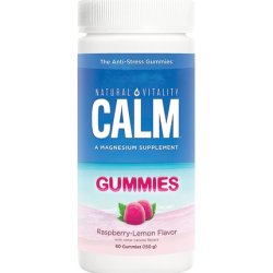 Natural Vitality Calm Anti-Stress Magnesium Supplement Raspberry-Lemon Gummies 60ct - Pack May Vary