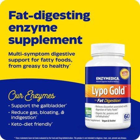Enzymedica Lypo Gold Digestive Enzymes for Fat Digestion