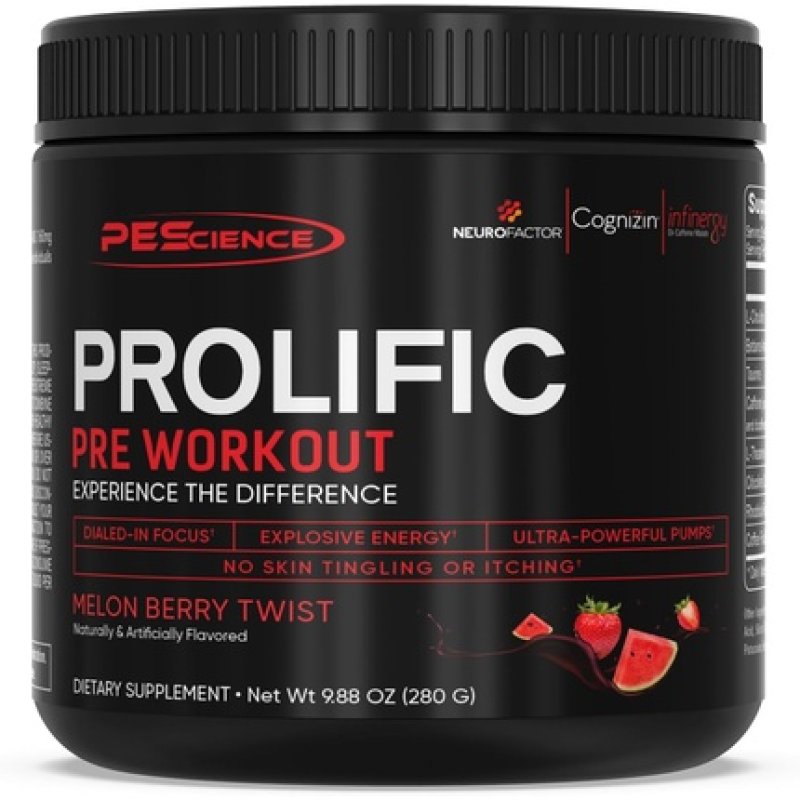 Pescience Prolific Pre Workout Melon Berry Twist 40 Scoops Energy Supplement