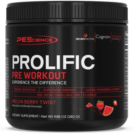 Pescience Prolific Pre Workout Melon Berry Twist 40 Scoops Energy Supplement