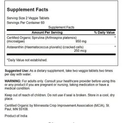 Swanson Organic Spirulina & Astaxanthin 120 Vegetarian Tablets