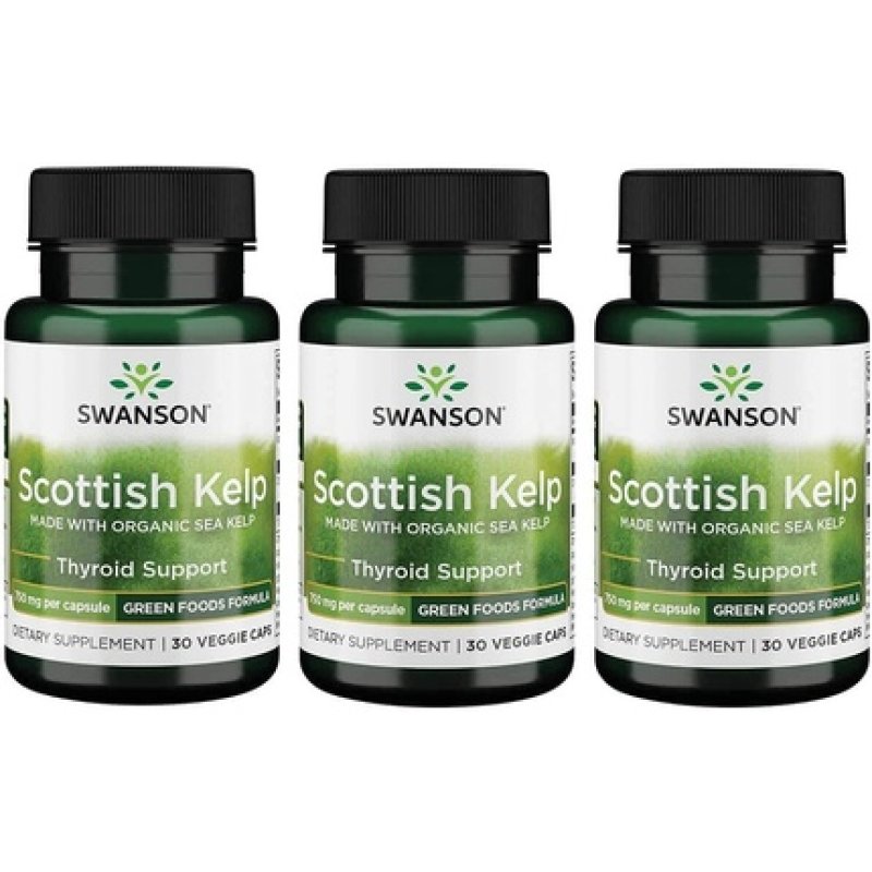 Swanson Organic Scottish Kelp 750mg 30 Veg Capsules