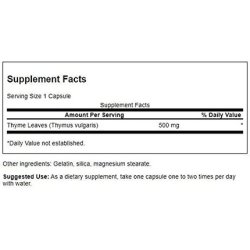 Swanson Thyme Leaf Herbal Supplement Supporting Respiratory System Health 120 Capsules 500mg