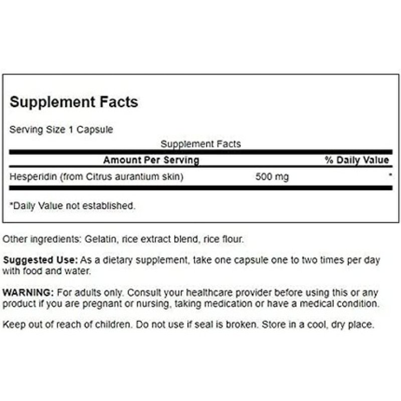 Swanson Hesperidin 500mg 60 Capsules - Pack of 2
