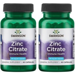 Swanson Zinc Citrate 30mg 60 Capsules - Pack of 2