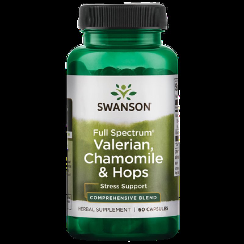 Swanson Full Spectrum Valerian Chamomile and Hops 60 Capsules