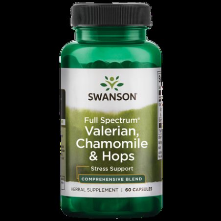 Swanson Full Spectrum Valerian Chamomile and Hops 60 Capsules