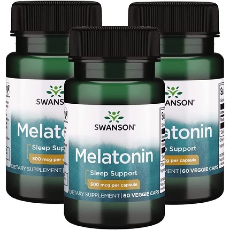 Swanson Melatonin 0.5mg 60 Capsules per Container Sleep Aid Vegetarian Dietary Supplement