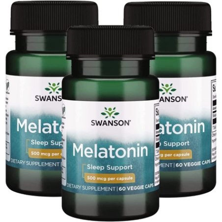 Swanson Melatonin 0.5mg 60 Capsules per Container Sleep Aid Vegetarian Dietary Supplement