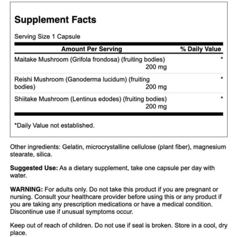 Swanson Mood Shrooms 3-In-1 Formula 60 Capsules