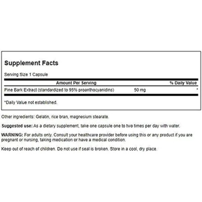 Swanson Pine Bark Extract 50mg 100 Capsules