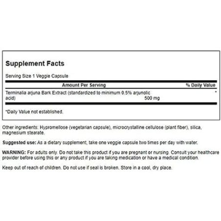 Swanson Arjuna 500mg 60 Veg Capsules - Pack of 3