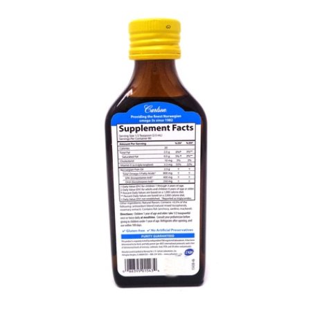 Carlson Labs Kid's The Very Finest Fish Oil Omega-3 Lemon 800mg 6.7 fl oz