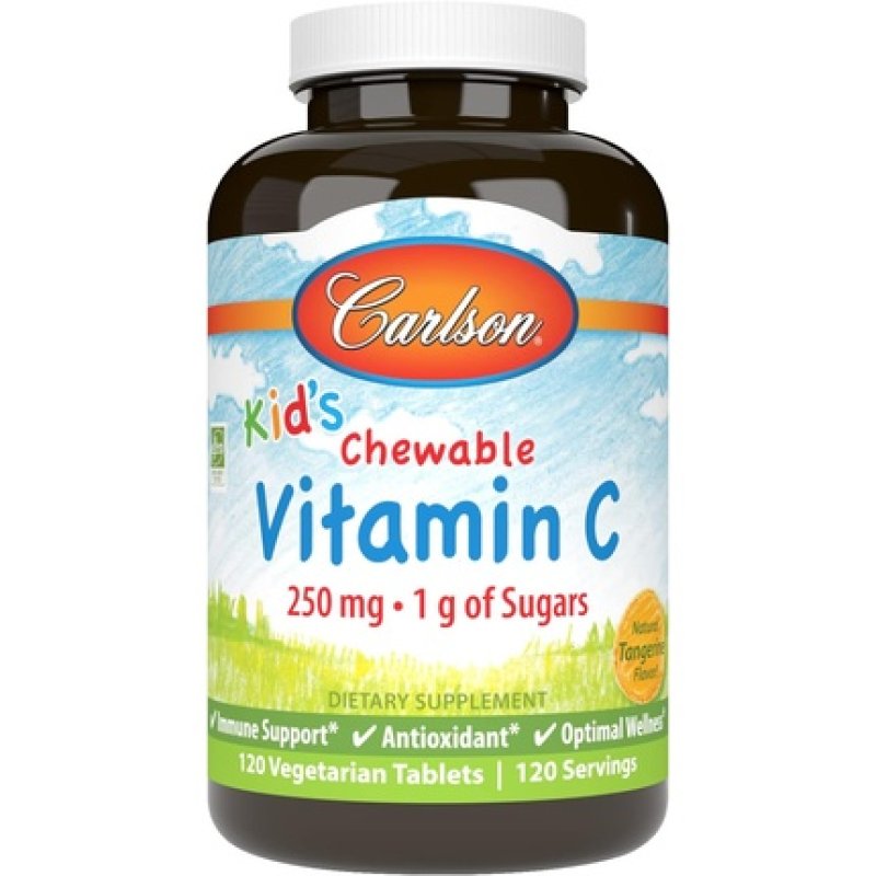 Carlson Kid's Chewable Vitamin C 250mg with 1g of Sugars
