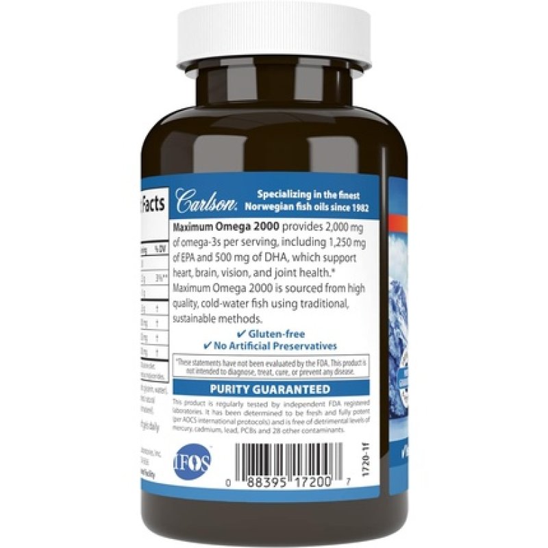 Carlson Maximum Omega 2000 - 2000mg Omega-3 Fatty Acids with EPA and DHA