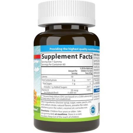 Carlson Kid's Vitamin D3 Gummies 1000 IU 60 Vegetarian Gummies