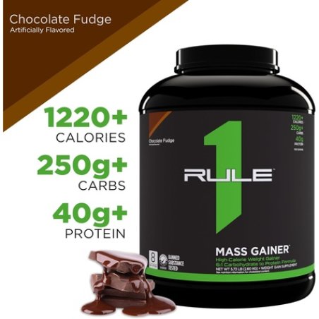 Rule One Proteins Mass Gainer Chocolate Fudge High-Calorie Weight Gain