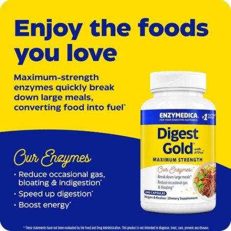 Enzymedica Digest Gold Atpro Maximum Strength Digestive Enzymes