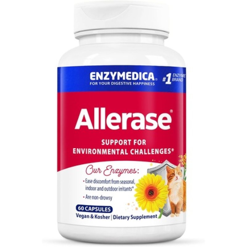 Enzymedica Allerase Nondrowsy Enzyme Supplement for Seasonal Relief