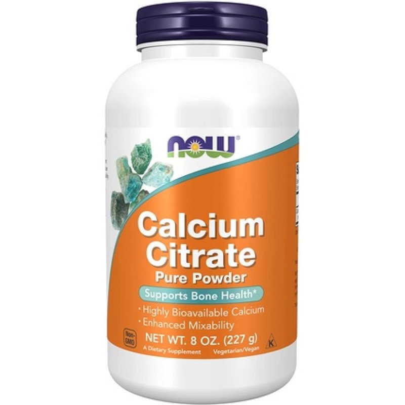 NOW Supplements Calcium Citrate Powder Highly Bioavailable Supports Bone Health 8-Ounce