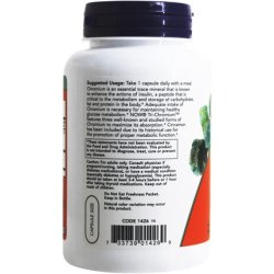 NOW Foods Tri-Chromium 500mcg Vegetarian Capsules 180 Count