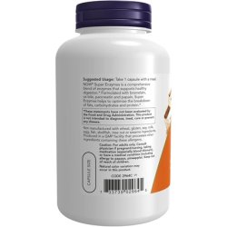 NOW Super Enzymes with Bromelain, Ox Bile, Pancreatin and Papain 180 Capsules