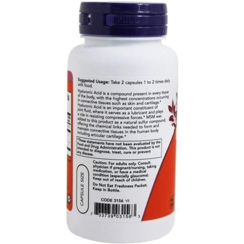 NOW Foods Hyaluronic Acid and MSM 60 Vcaps - English Manual