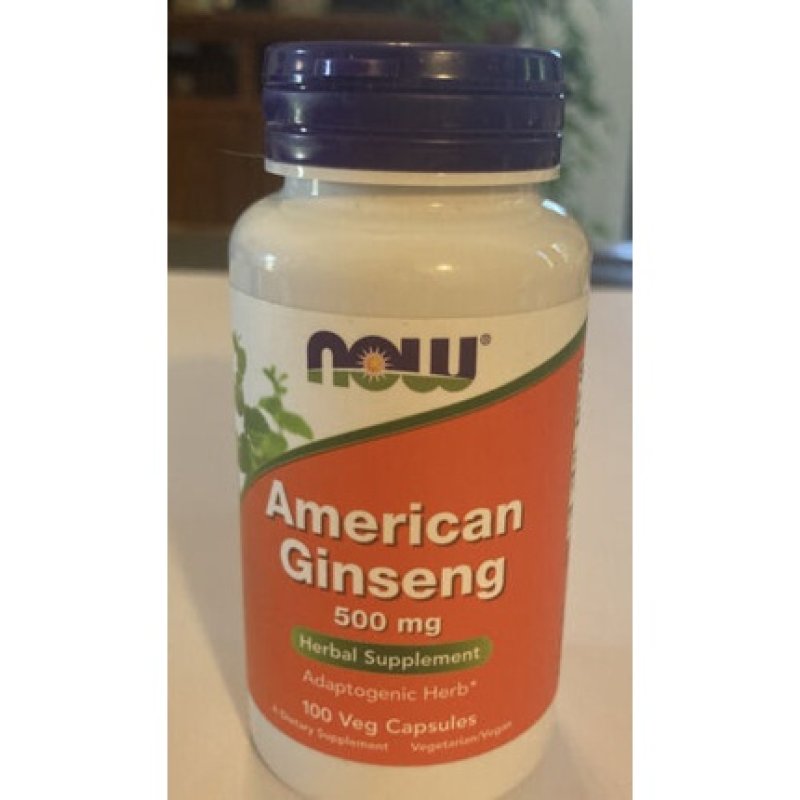 Now American Ginseng 500mg Adaptogenic Herbal Supplement 100 Capsules